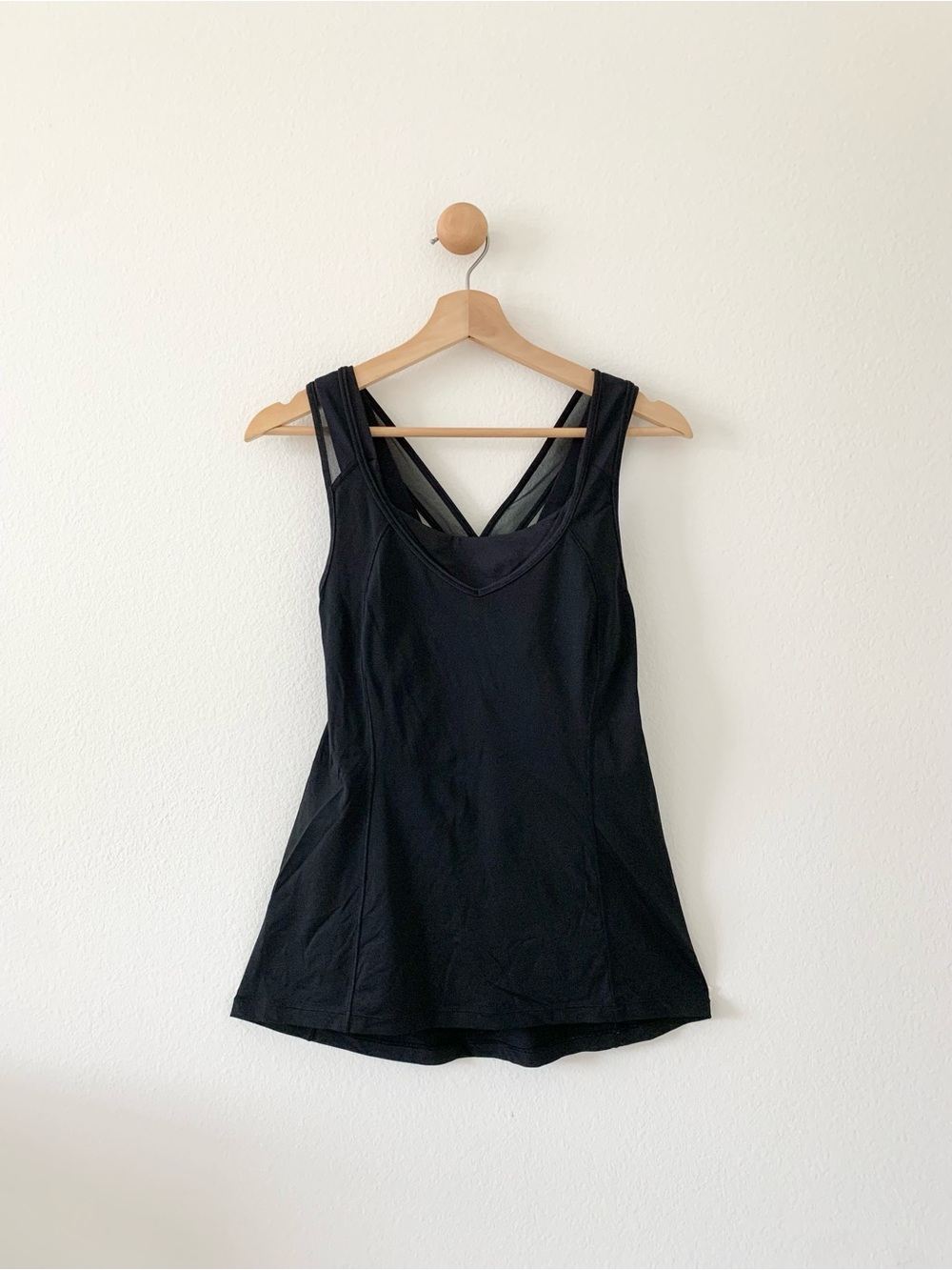❤️ 3/50 Lululemon Black Mesh Exquisite Athletic Yoga Tank Top w/ Sports Bra US 6